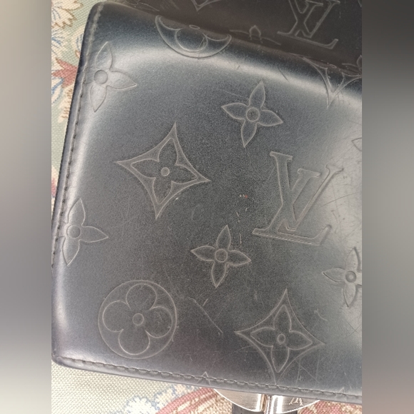 Louis Vuitton Blue Monogram Vernis French Purse Compact Kisslock Wallet - Picture 13 of 16